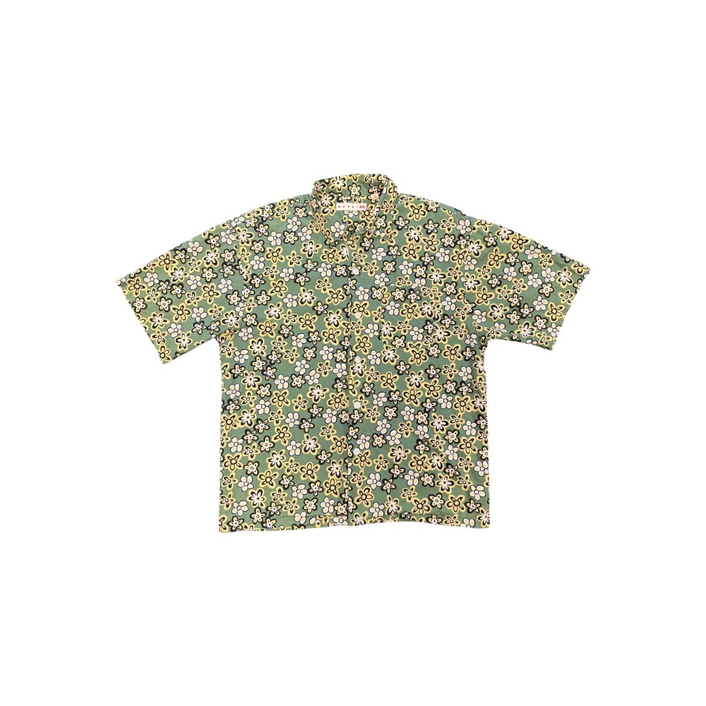 Marni Uniqlo Shirt Mens XS Green Floral Short Sleeve Button Down Excellent 44963